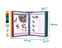 tarifold Wand-Sichttafelsystem 414909 DIN A4 farbsortiert mit 10 St. Sichttafeln, 1 St.