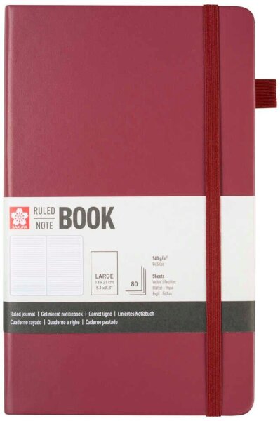 Sakura Notizbuch ca. DIN A5 liniert, maulbeere Hardcover 160 Seiten, 1 St.