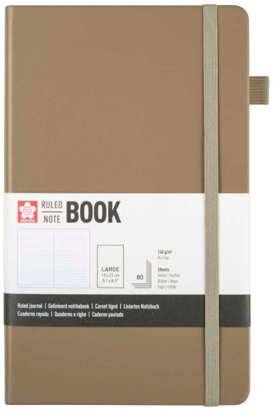 Sakura Notizbuch ca. DIN A5 liniert, schlacke Hardcover 160 Seiten, 1 St.