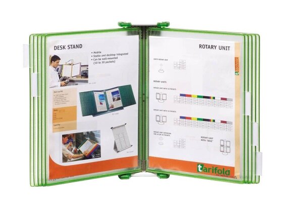 tarifold Wand-Sichttafelsystem Candy Line 414175 DIN A4 grün mit 10 St. Sichttafeln, 1 St.