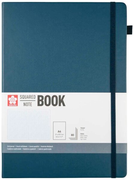 Sakura Notizbuch DIN A4 kariert, dunkelindigo Hardcover 160 Seiten, 1 St.