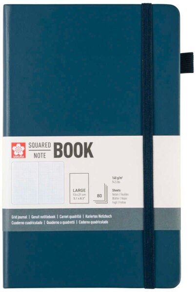 Sakura Notizbuch ca. DIN A5 kariert, dunkelindigo Hardcover 160 Seiten, 1 St.