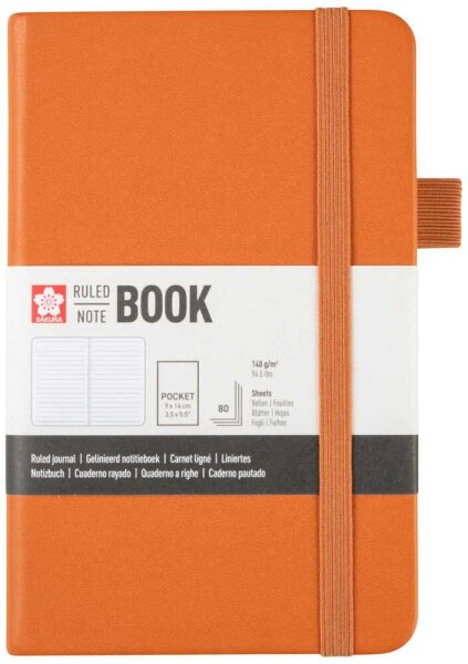 Sakura Notizbuch ca. DIN A7 liniert, bernstein Hardcover 160 Seiten, 1 St.