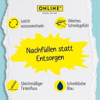 ONLINE® Tintenpatronen für Füller magiXX blau, 3x 3 St.