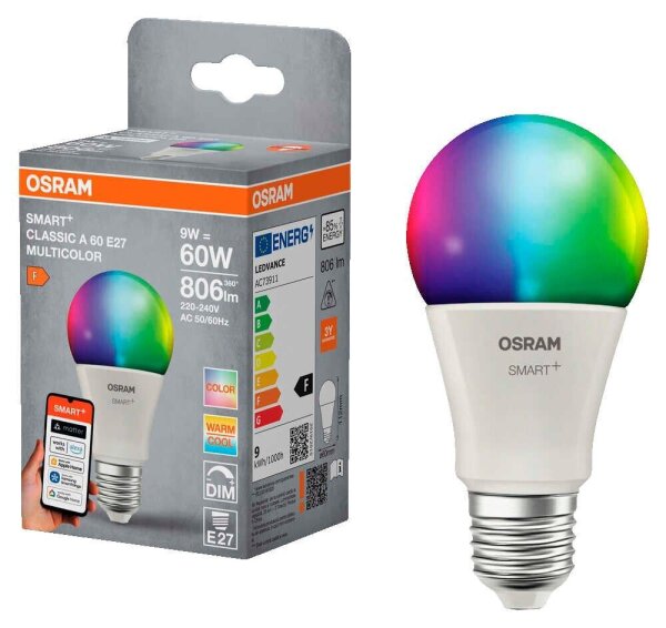 OSRAM LED-Lampe SMART+ MATTER Classic A60 E27 9 W matt, 1 St.