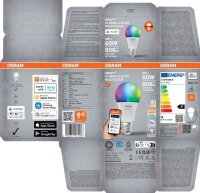 OSRAM LED-Lampe SMART+ MATTER Classic A60 E27 9 W matt, 1 St.