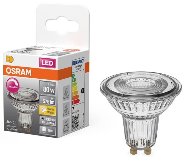 OSRAM LED-Lampe Superstar PAR16 GU10 6,1 W klar, 1 St.