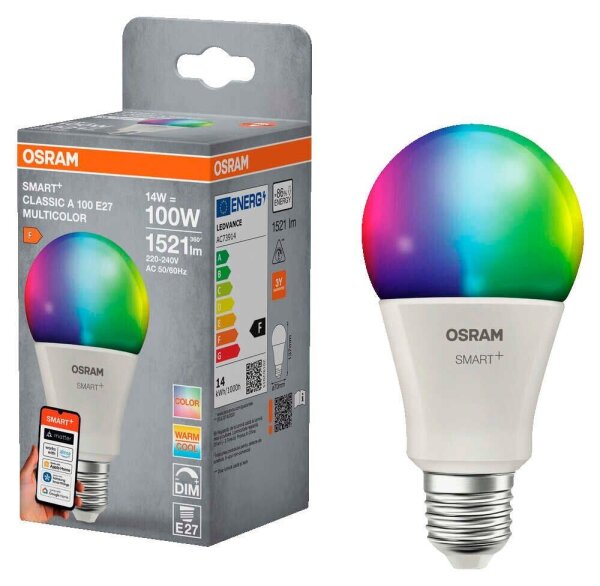 OSRAM LED-Lampe SMART+ MATTER Classic A100 E27 14 W matt, 1 St.