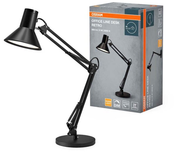 OSRAM Office Line Desk Retro LED Tischlampe schwarz 9 W