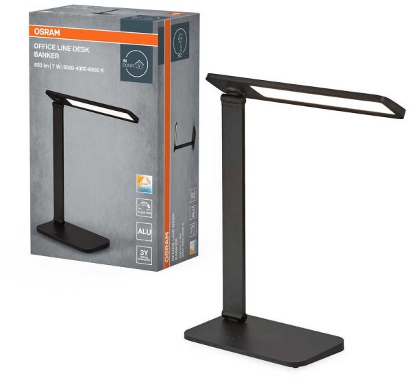 OSRAM Office Line Desk Banker LED Schreibtischlampe schwarz 7 W