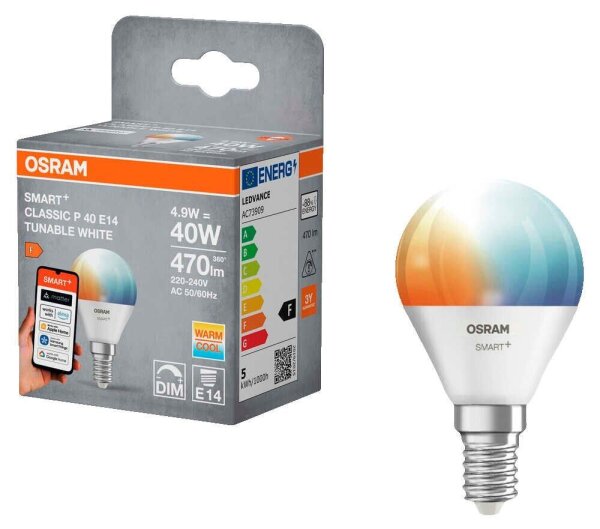 OSRAM LED-Lampe SMART+ MATTER Classic P40 E14 4,9 W matt, 1 St.