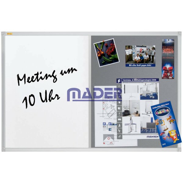 FRANKEN Whiteboard-Pinnwand X-tra!Line 90,0 x 60,0 cm Textil grau