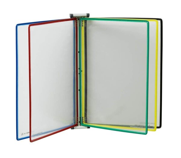tarifold Wand-Sichttafelsystem 416169 DIN A4 farbsortiert mit 5 St. Sichttafeln, 1 St.
