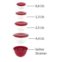 WESTMARK Schüssel-Set Olympia transparent/rot 9-tlg., 1 Set