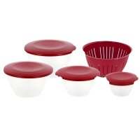 WESTMARK Schüssel-Set Olympia transparent/rot 9-tlg., 1 Set