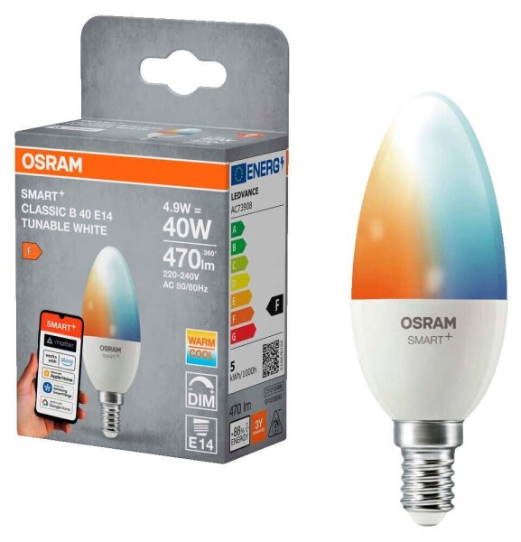 OSRAM LED-Lampe SMART+ MATTER Classic B40 E14 4,9 W matt, 1 St.