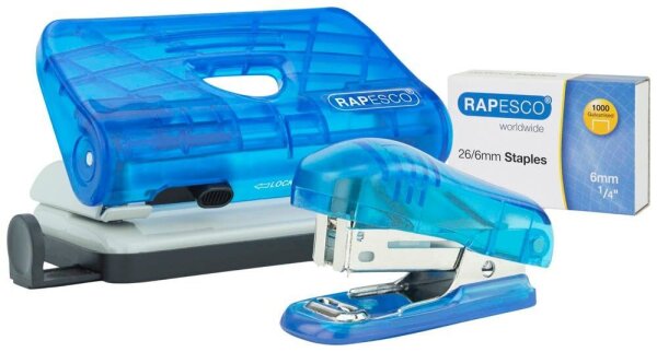 RAPESCO® Locher und Heftgeräte Set 1719 transparent blau