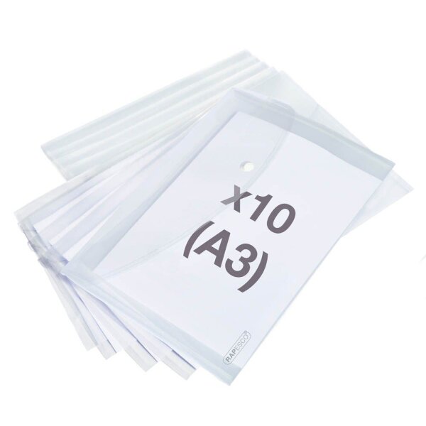 RAPESCO® Dokumententaschen ECO GRS DIN A3 transparent klar, 10 St.