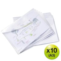 RAPESCO® Dokumententaschen ECO GRS DIN A3 transparent...