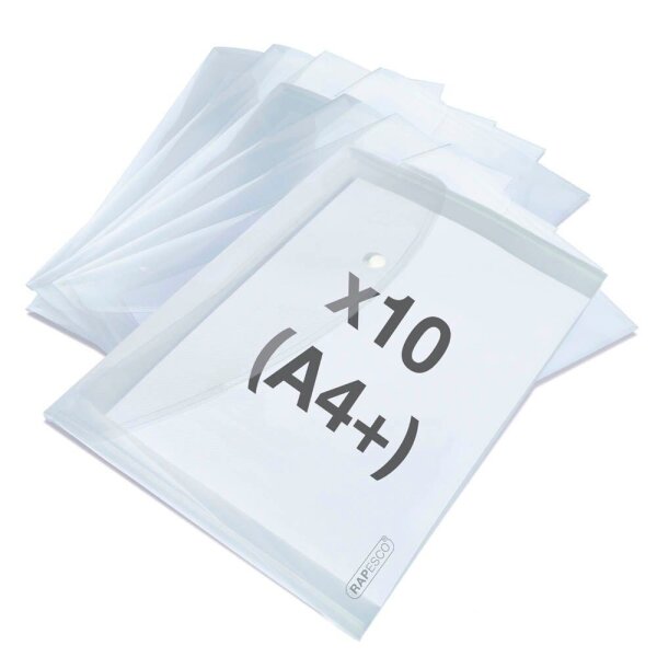 RAPESCO® Dokumententaschen ECO GRS DIN A4 transparent klar, 10 St.  ( 1816 )