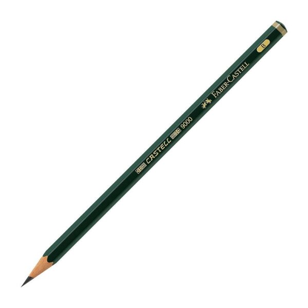 FABER-CASTELL 9000 Bleistifte B grün, 12 St.