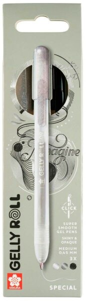 Sakura Gelly Roll Retractable Classic Gelschreiber transparent 0,45 mm, Schreibfarbe: farbsortiert, 3 St.