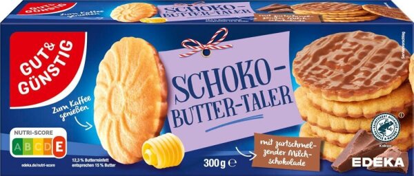 GUT&GÜNSTIG Schoko Buttertaler Gebäck 300,0 g, 1 St.