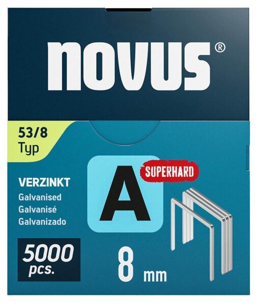 novus Tackerklammern Feindraht superhart 53/8, 5.000 St.