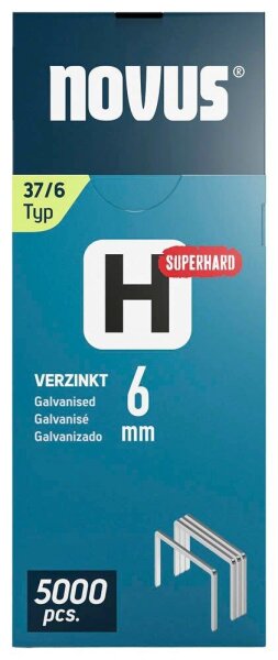 novus Tackerklammern Feindraht superhart 37/6, 5.000 St.