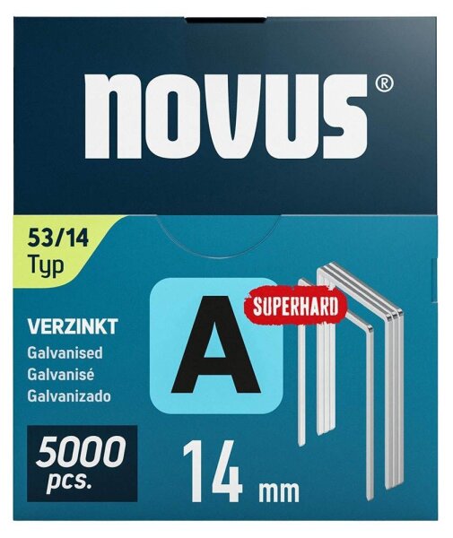 novus Tackerklammern Feindraht superhart 53/14, 5.000 St.