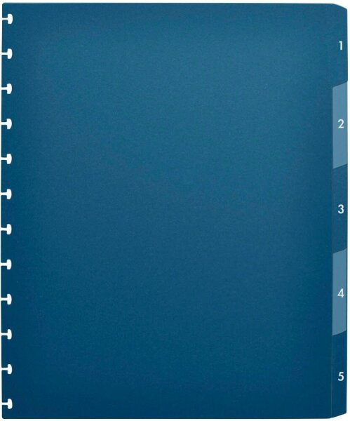 OXFORD Ordnerregister vario-zipp DIN A4 Vollformat 1-5 blau/ transparent 5-teilig, 1 Satz