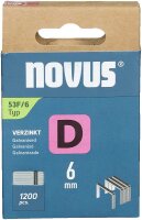novus Tackerklammern 53F Flachdraht 6 mm, 1.200 St.