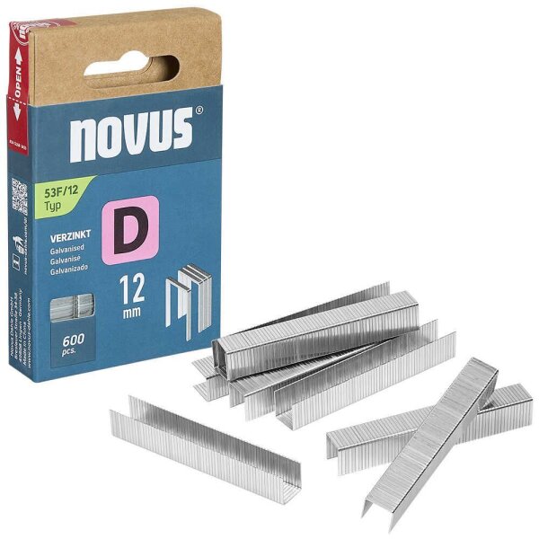 novus Tackerklammern 53F Flachdraht 12 mm, 600 St.