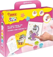 JOVI Bastelset Play & Fun Sand Painting Kit Unicorns...
