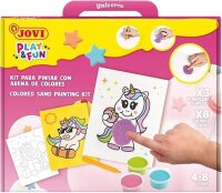 JOVI Bastelset Play & Fun Sand Painting Kit Unicorns mehrfarbig