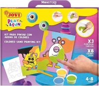 JOVI Bastelset Play & Fun Sand Painting Kit Monsters mehrfarbig