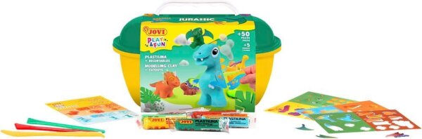 JOVI Modelliermasse Play & Fun Plastilina Jurassic mehrfarbig
