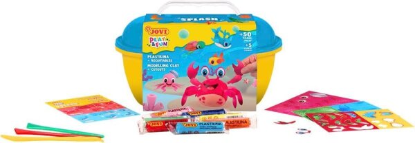 JOVI Modelliermasse Play & Fun Plastilina Splash mehrfarbig