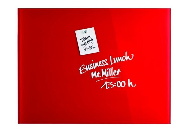 magnetoplan Glas-Magnettafel 80,0 x 60,0 cm intensiv-rot