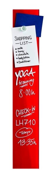 magnetoplan Glas-Magnettafel 10,0 x 60,0 cm intensiv-rot