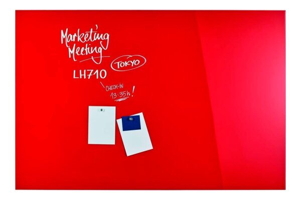 magnetoplan Glas-Magnettafel 150,0 x 100,0 cm intensiv-rot
