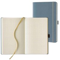 Lediberg Notizbuch ca. DIN A5 kariert, silbergrau...