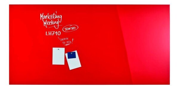 magnetoplan Glas-Magnettafel 200,0 x 100,0 cm intensiv-rot