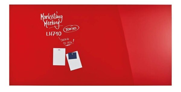 magnetoplan Glas-Magnettafel 240,0 x 120,0 cm intensiv-rot