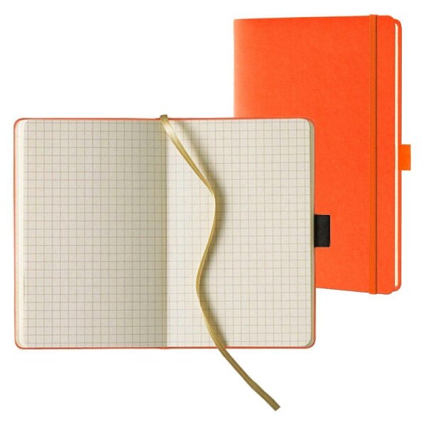 Lediberg Notizbuch Tucson ca. DIN A5 kariert, orange Hardcover 240 Seiten, 1 St.