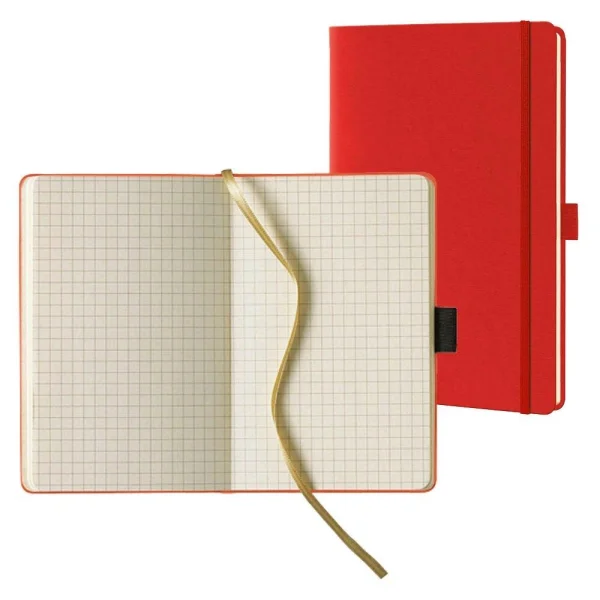Lediberg Notizbuch Tucson ca. DIN A5 kariert, hellrot...