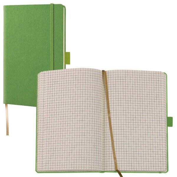 Lediberg Notizbuch Tucson ca. DIN A6 kariert, mittelgrün Hardcover 192 Seiten, 1 St.
