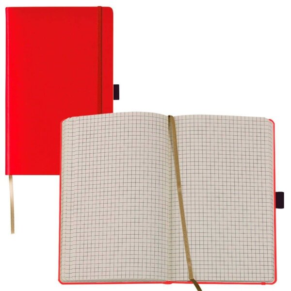 Lediberg Notizbuch Tucson ca. DIN A6 kariert, hellrot Hardcover 192 Seiten, 1 St.