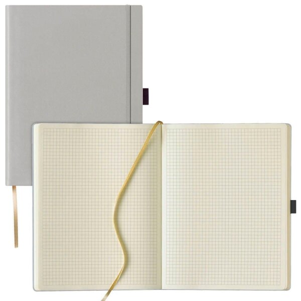 Lediberg Notizbuch Tucson ca. DIN A4 kariert, silbergrau Hardcover 240 Seiten, 1 St.