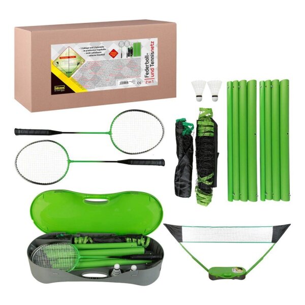 Idena Badminton-Set 2in1 grün, schwarz  ( 8068 )
